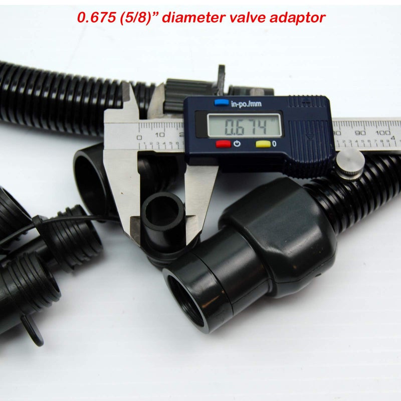 Seamax طقم خرطوم هواء نايلون لمضخة الهواء الكهربائية Seamax 20PSI SUP (الإصدار 2: خرطوم SUP مع محولات متعددة) - Image 3